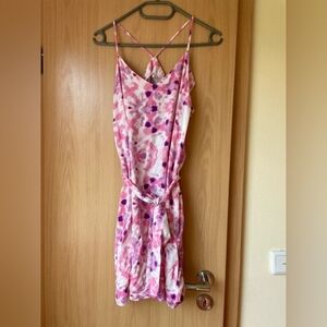 Pink & Purple Tie-Dye Wrap Dress